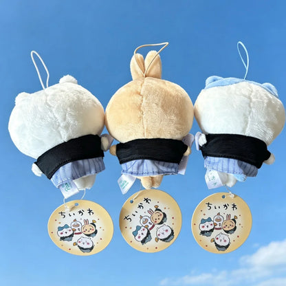 jiyi New Year Kimono Plush Keychain Japanese Anime Cute Usagi Hachiware 10cm Pendant Soft Fluffy Bag Charm Accessory for Fan