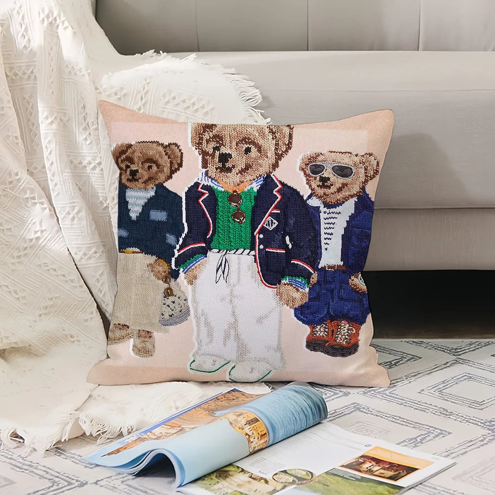 P-Polo Pillow Case Office Cushions Suitable For Sofa B-Bears Car Bedroom Decorative Cushion Cover