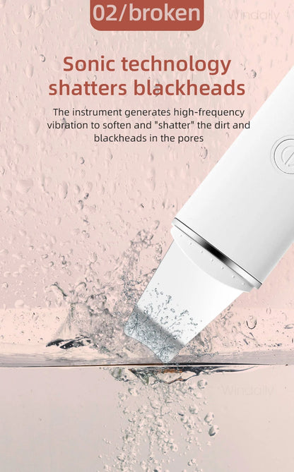 Ultrasonic Skin Scrubber Vibration Face Spatula Blackhead Remover Shovel Clean Cavitation Peeling Facial Lifting Skin Care Tools