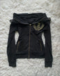 Russias Hot Selling Sexy Backless Sparkling Rhinestone Mesh Hoodie Y2K Womens Harajuku Fashion Oversized Hoodie Pullover Tops