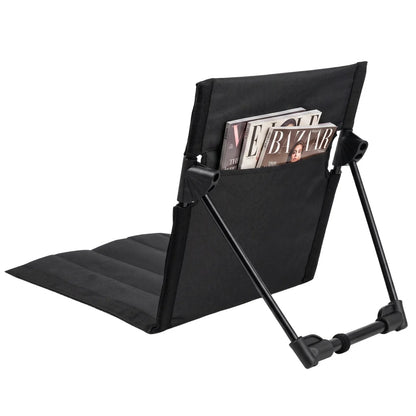 Upgraded Outdoor Folding Beach Chair with Adjustable Backrest Cushioned Aluminum Alloy for Camping Lunch Break Recliner