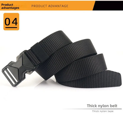 Men's Tactical Belt Nylon Braided Outdoor Training Military Belt Canva Casual Mountainee Trouser Pants Jeans Buckle Waist Belt