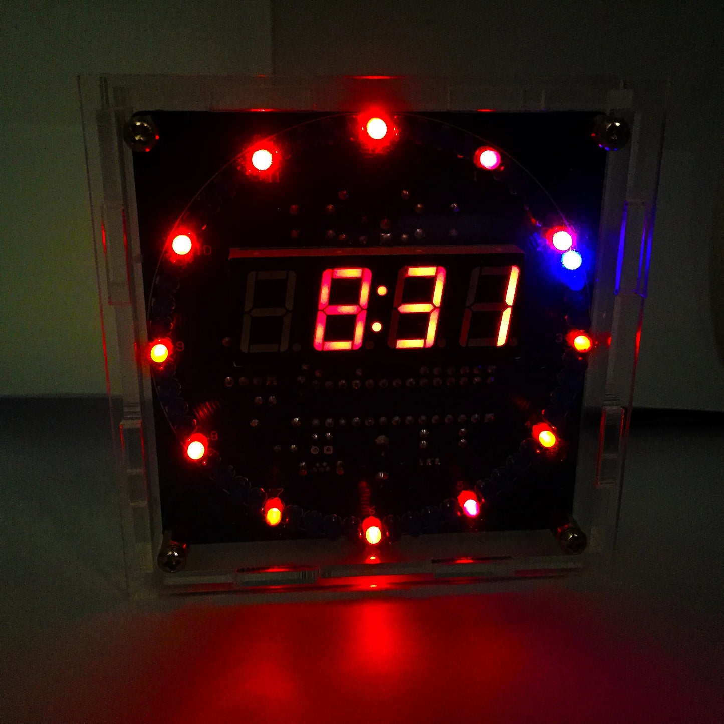 DIY Rotating Digital LED Display Module Alarm Electronic Digital Clock Kit 51 SCM Learning Board 5V DS1302