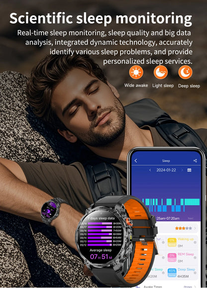 LIGE 2026 Nowy Wojskowy Smartwatch Męski Bateria 1000mAh Wodoodporny 5ATM GPS Rozmowy Bluetooth Wyświetlacz AMOLED Sportowy Smartwatch dla Mężczyzn