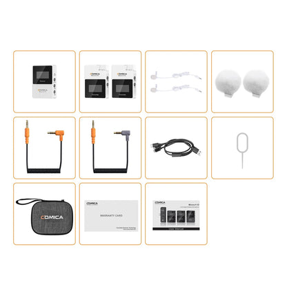 Comica BoomX-D 2.4G Wireless Microphone Dual-channel Lapel Microphone Condenser Lavalier Mic For PC Smartphone Camera Youtube