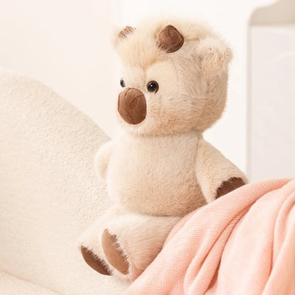 Urocza pluszowa zabawka szkocka krowa 45cm – przytulanka biegnąca krowa wykonana z najwyższej jakości miękkiej tkaniny, kojący towarzysz