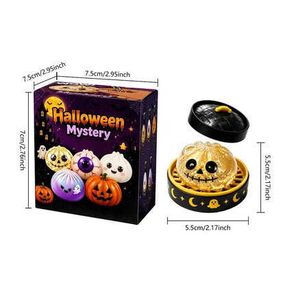 5.5cm Soft Squishy Dumpling Toy With Halloween Theme Steamed Box Slow Rising Funny Sensory Toy Decompression Squeeze Toy Gift