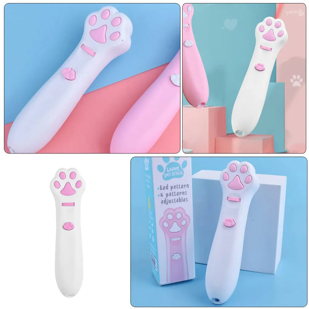 Laser Cat Teasing Stick 5 Modes + Red Dot LED Light Pointer Indoor Interactive Projection Toys Dog Kitten Pet Accessories