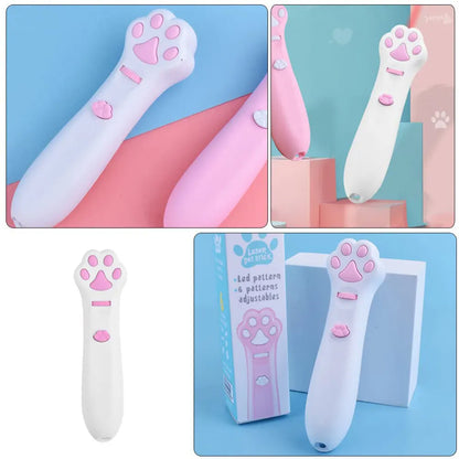 Laser Cat Teasing Stick 5 Modes + Red Dot LED Light Pointer Indoor Interactive Projection Toys Dog Kitten Pet Accessories