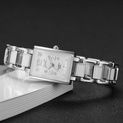 Fashion Rectangle Women Quartz Watch Ladies Alloy Strap Analog Wristwatches Reloj Mujer Girls Clock Gift(Without Box)