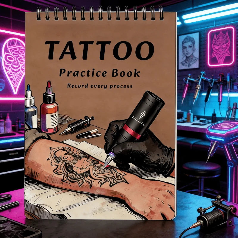 SUANGL Tattoo Practice Skin Book Set-10 Sheets of 1mm Double-side Skin Suitable for Beginners and Studio Students To Practice