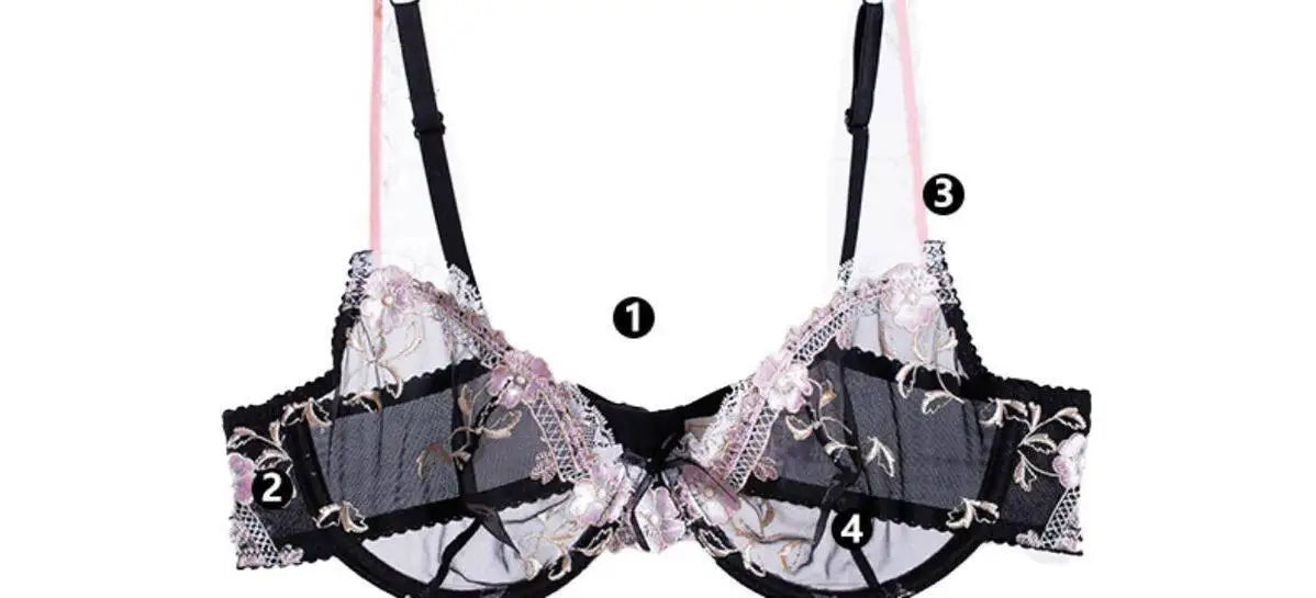 French Embroidered Lace Sheer Bra Set Women, Thin No Sponge Cups, Anti-Slip Support, Large Breasts Small Soft Comfort Wear S-xl