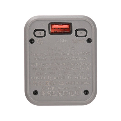 65W PD Fast Charge 8-Cell Solderless 18650 Power Bank Case 3.3-24V Adjustable DC DIY Battery Box LED Display Outdoor Light