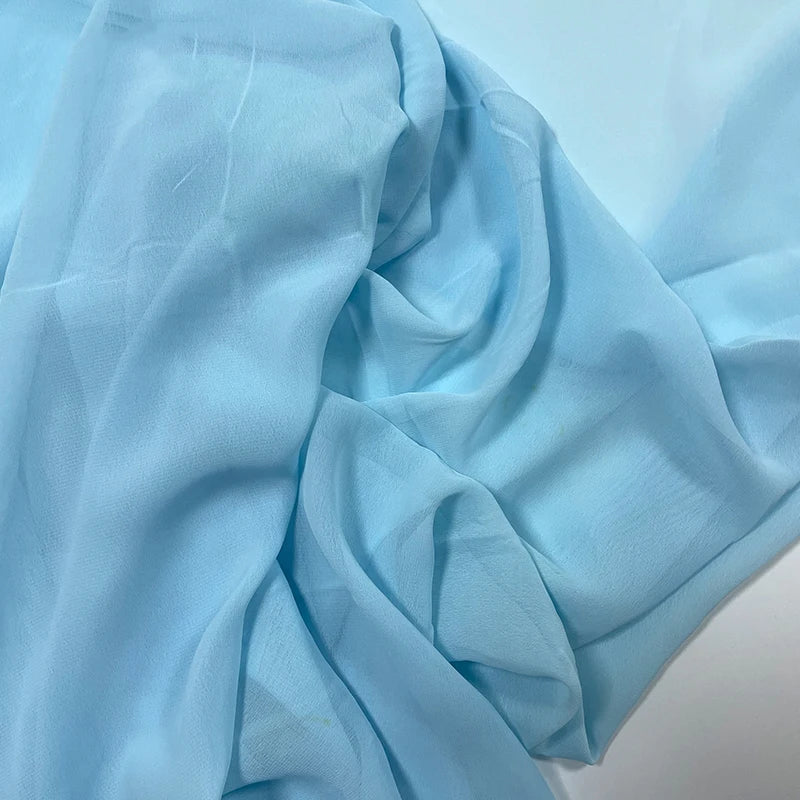 Dusty Blue Soft Chiffon Fabric for Wedding Party Decor Home Decor Georgette Backdrops Curtain Dress Skirt Shirt Cloth DIY