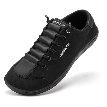 HOBIBEAR Wide Toe Barefoot Shoes for Unisex Minimalist Canvas Sneakers Lightweight Adjustable Slip On Walking Shoes