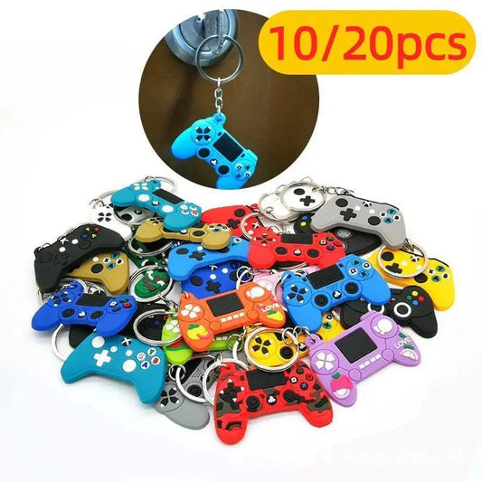 10/20PCS PVC Game Machine Keychain Keyring Cute Gamepad Joystick Key Chain Keychains Bag Car Hanging fit Men Boy Keys