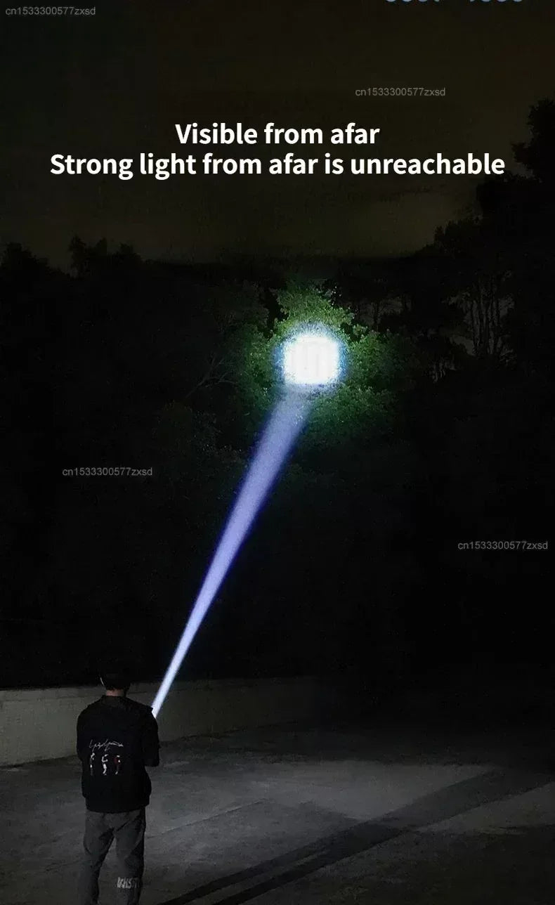 Mijia Outdoor Flashlight Portable Strong Light Variable Focus with Floodlight Side Lights Long Range Rechargeable Flashlight