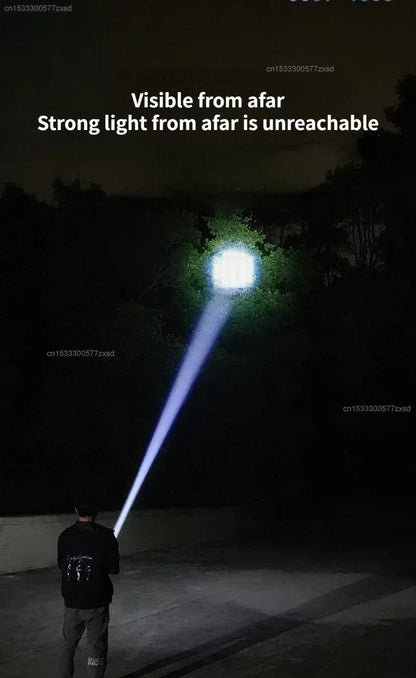 Mijia Outdoor Flashlight Portable Strong Light Variable Focus with Floodlight Side Lights Long Range Rechargeable Flashlight