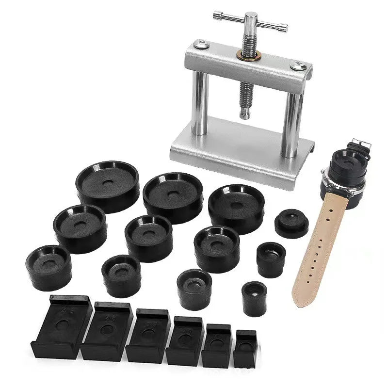 12pcs/18pcs Watch Tools Repair Professional Back Cover Presser Set Metal Watchmaker Maintenance Tools For Closing Cover Die Kit