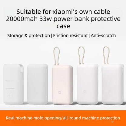 Silicone Protective Case for Xiaomi Power Bank 20000 33W Dustproof Dirt-proof Cover for Power Bank PB2033M with Cable Organizer