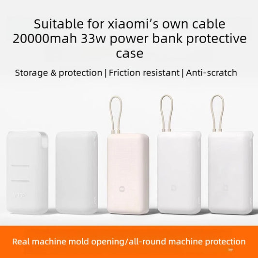 Silicone Protective Case for Xiaomi Power Bank 20000 33W Dustproof Dirt-proof Cover for Power Bank PB2033M with Cable Organizer