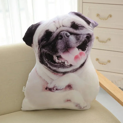 @@@NEW Hot 3D Cute Bend Dog Pillow 20CM Throw Lifelike Animal Funny Head Cosplay Favorite Toy Cushion Christmas Gift