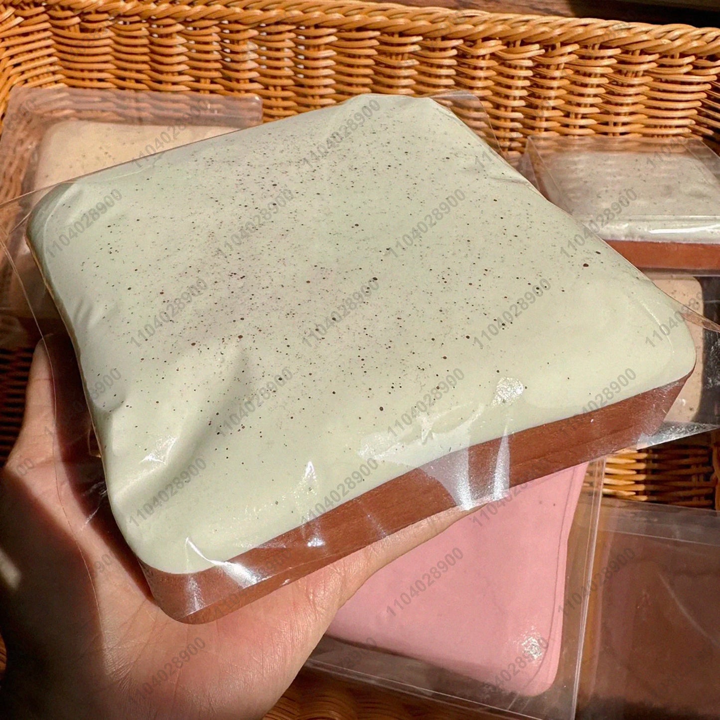 Sticky Toast Squishy Slow Rising Marshmallow Mint Chocolate Bread Soft Tender Squeeze Toy Stress Relief Hand Relaxing Toy
