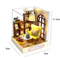 Kitten Mini Doll House 3D Puzzle Assembly Model Building Kit Creative Room Bedroom Decoration With Furniture Wooden Crafts Gifts