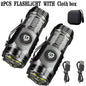 High Strong Power LED Flashlight Built-in Battery Type-C Rechargeable with Pen Clip Torch Outdoor Camping Emergency Lantern