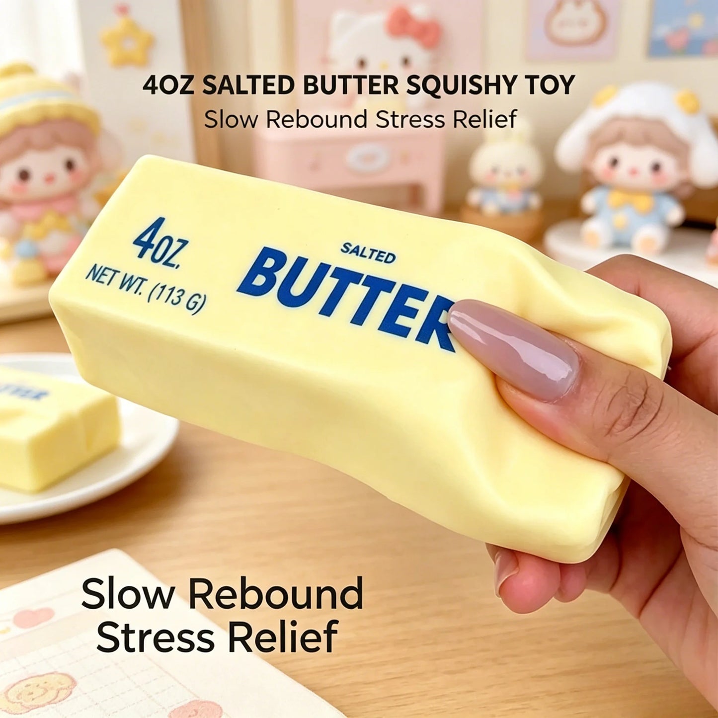 Shapeable Sticky Butter Stick Squishy Fidget Toy Super Soft Slow Rebound Squeeze Decompression Adult Sensory Stress Relief Toy