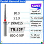 50Pcs Dental Dentist Diamond Burs Drill FG 1.6mm Bur for High Speed Handpiece FG Dental Bur Stomatology Dentistry Grinding Tools