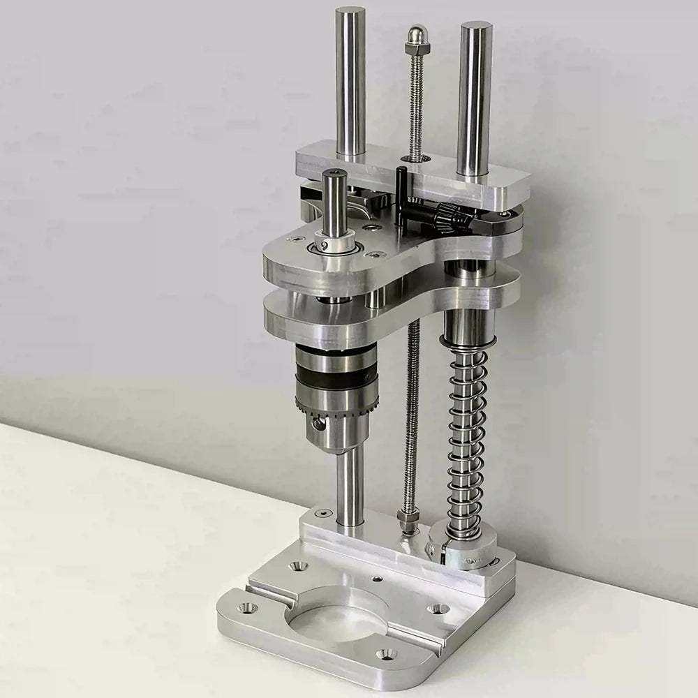 Woodworking Drilling Stand - Aluminum Profile Vertical Positioning Tool, Mini Desktop Drill Stand for Cordless Drills & DIY
