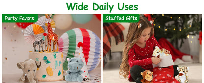 12-36 PCS Small Safari Stuffed Animals Bulk 12cm Jungle Animal Mini Plush Toys for Classroom Prizes Party Favors Birthday Gifts