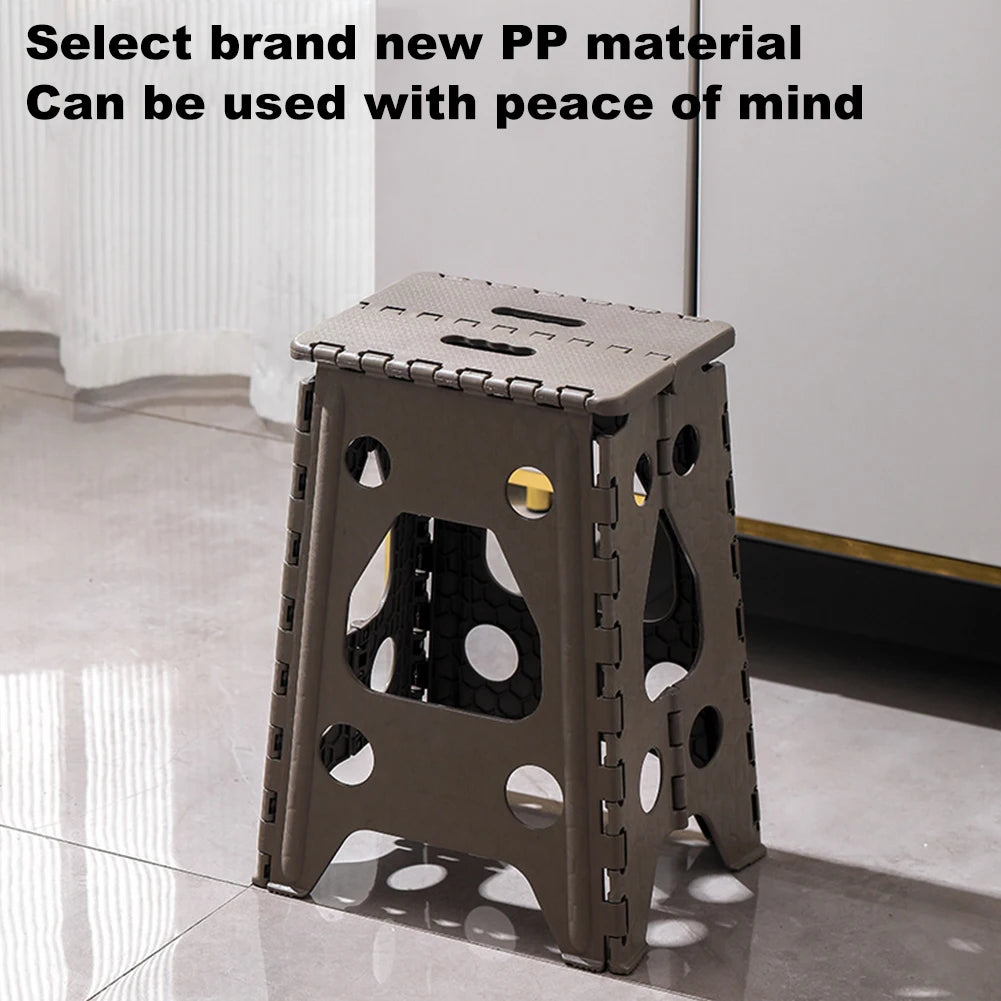 Plastic Folding Stepping Stool 400 LBS Capacity Non Slip Foldable Stools Multipurpose Camping Chair Handheld Thickened Footstool