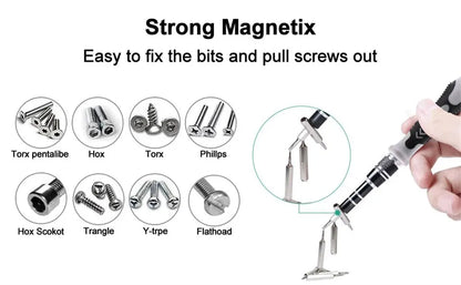 115 in 1 Multifunctional Screwdriver Set Electronic Repair Tools for Computer Phone and Household Use Insulation Screwdriver Kit