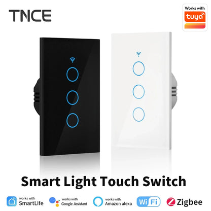TNCE Tuya Wifi/Zigbee Smart Light Switch US Touch Wall Switch Neutral Wire/No Neutral Wire Required Smart Home Alexa Google Home