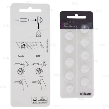 Oticon Minifit Open Domes for Hearing Aids - Replacement Tips in 6mm 8mm 10mm Sizes Compatible with Oticon Models