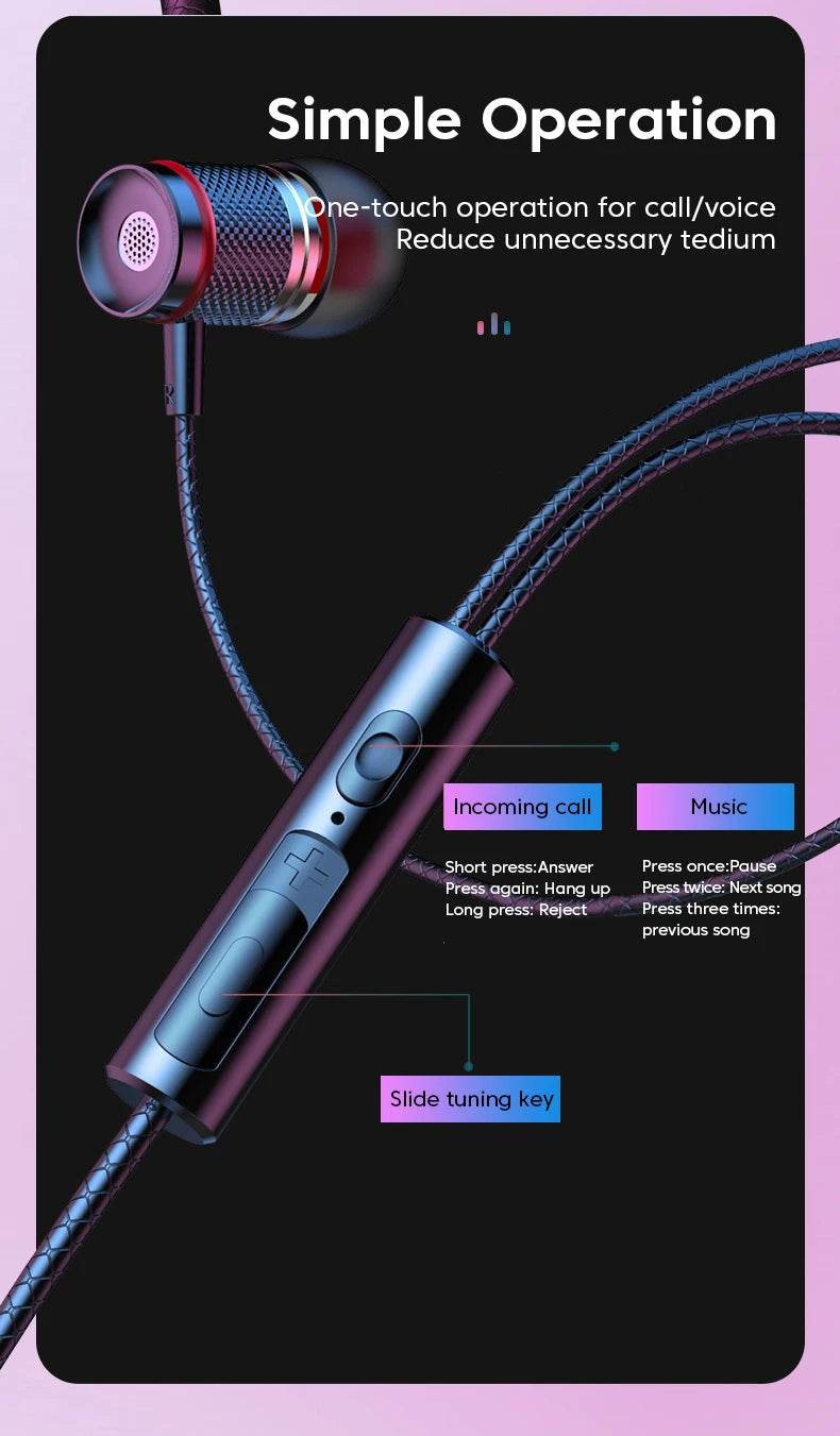 OLAF DAC Type C Earphones Wired Headset USB C Gamer Headphones Cable Handsfree Type-C Earbuds For iPhone16 15 Samsung S23 Xiaomi