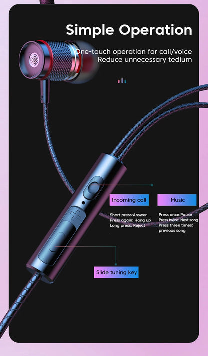 OLAF DAC Type C Earphones Wired Headset USB C Gamer Headphones Cable Handsfree Type-C Earbuds For iPhone16 15 Samsung S23 Xiaomi