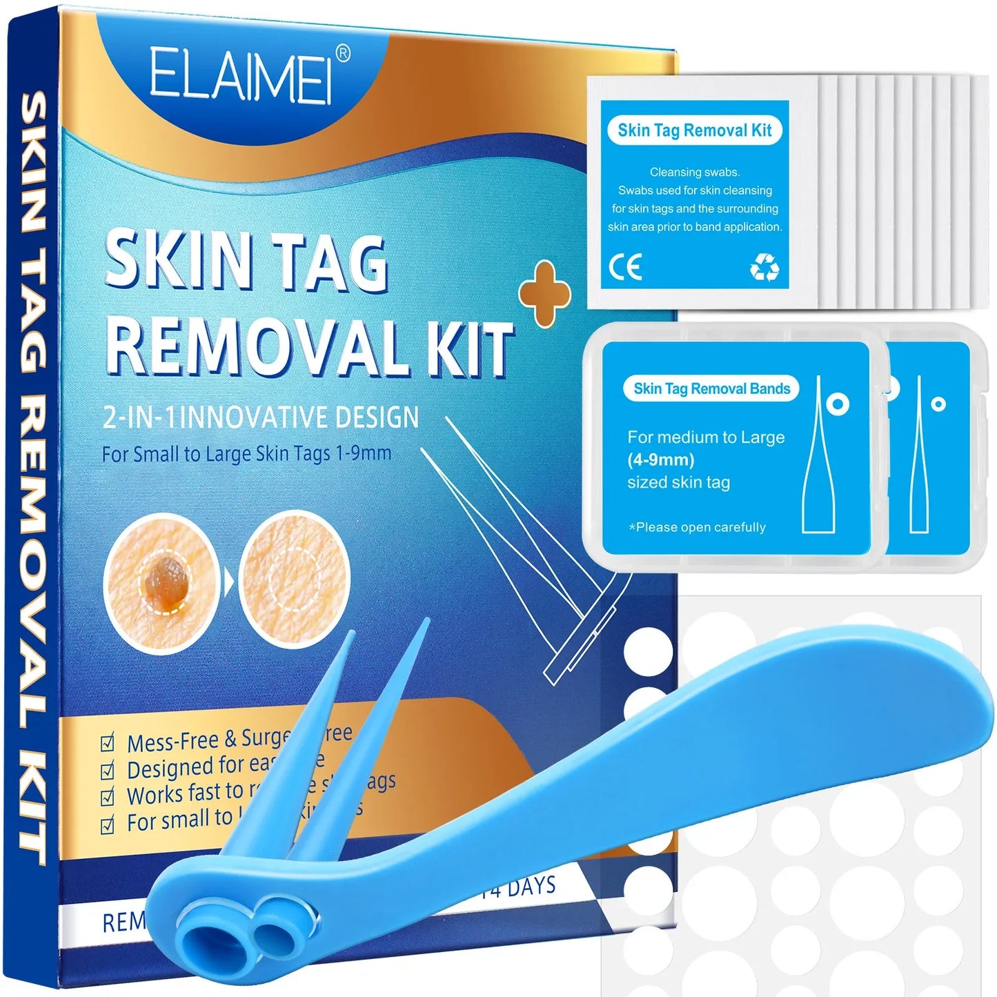 2-IN-1 Innovative Skin Tag Remover Kit Micro Skin Tag Removal Device Adult Mole Stain Wart Remover Face Care Beauty Tools