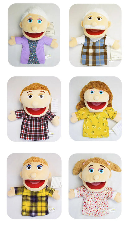 Family Soft Stuffed Toy Doll Dad Mum Brother Sister Cospaly Plush Doll Educational Baby Toys Kawaii Hand Finger Puppet