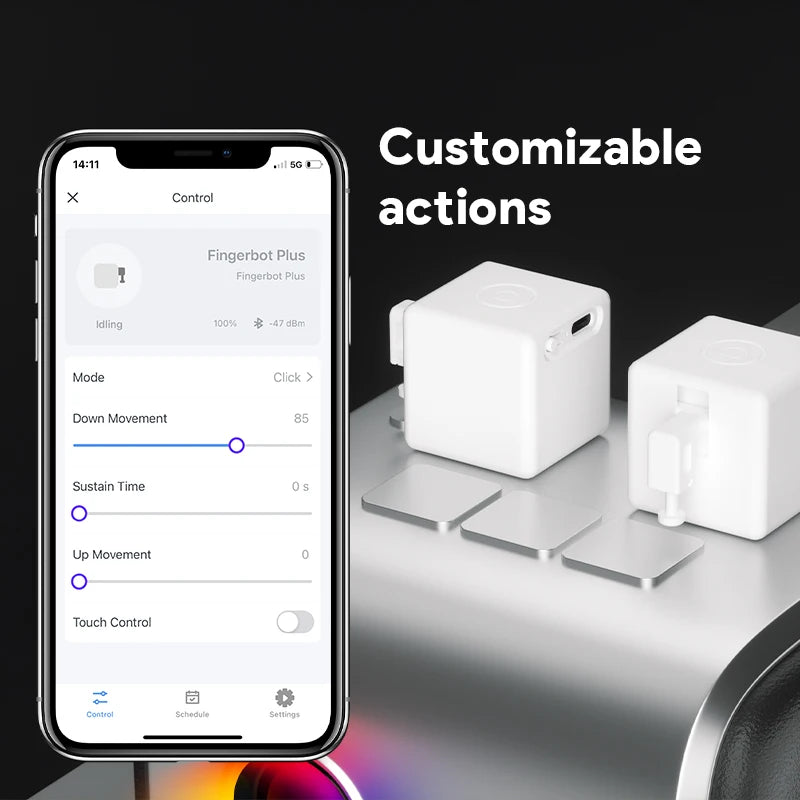 New Tuya Bluetooth Smart Touch Fingerbot Plus USB Charge Version Switch Button Pusher Arm Fingerbot Via Alice Alexa Google Home