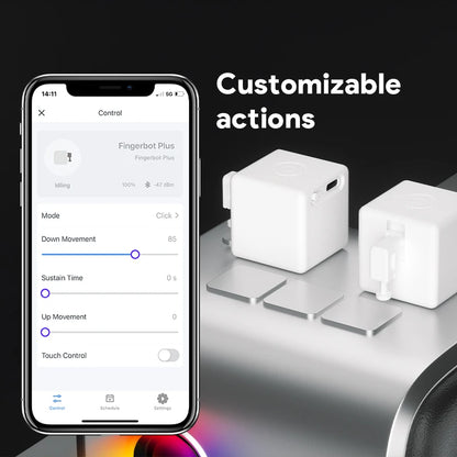 New Tuya Bluetooth Smart Touch Fingerbot Plus USB Charge Version Switch Button Pusher Arm Fingerbot Via Alice Alexa Google Home
