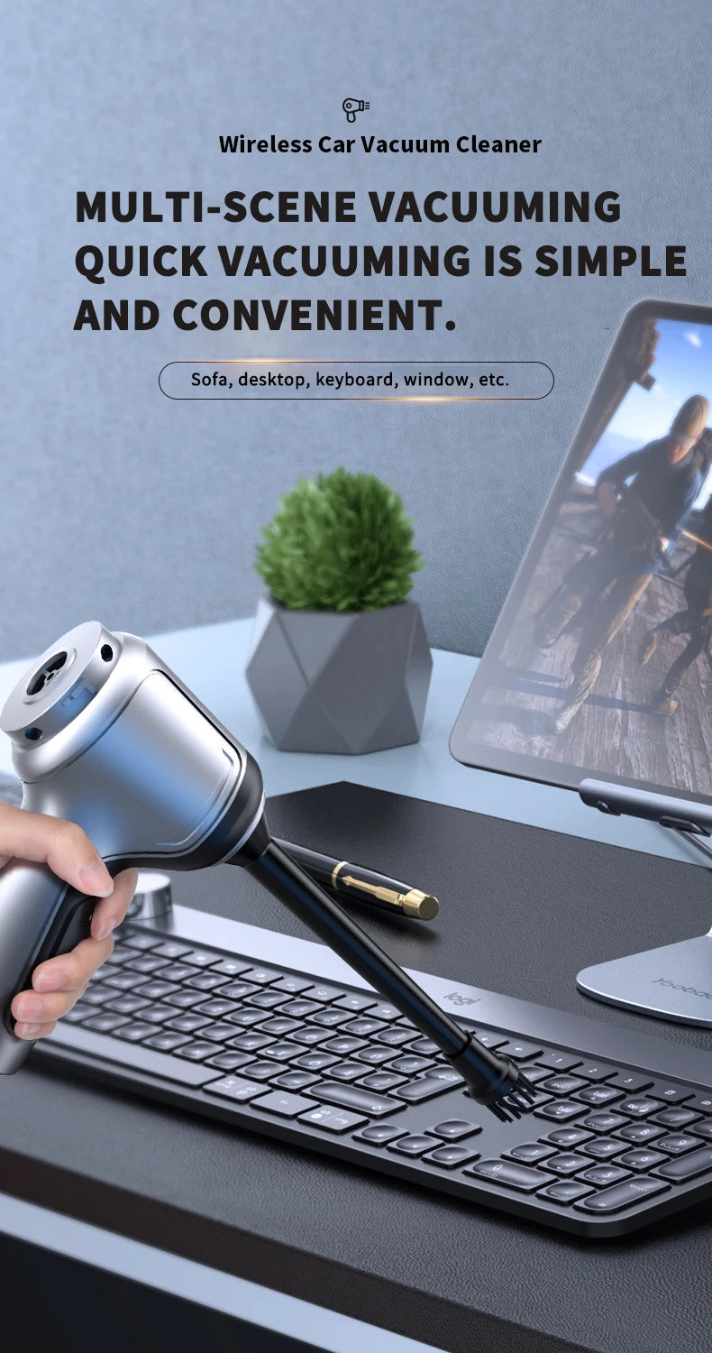 Car Wireless Vacuum Cleaner Strong Suction Handheld  Wet Dry Auto Vacuum Home & Car Dual Use Mini Vacuum Cleaner Home Appliance