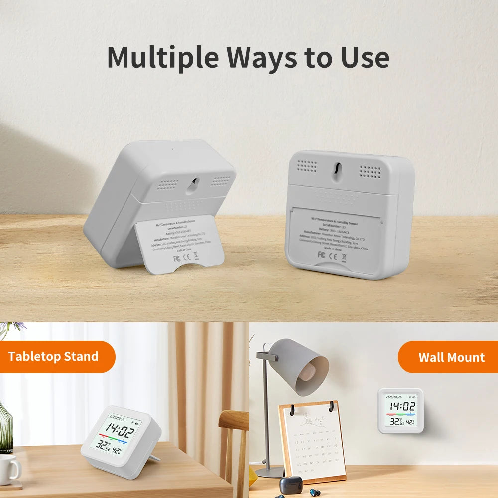 Tuya Temperature And Humidity Sensor 2.4G WiFi Smart Life App Remote Detecte Support Alexa Google Home