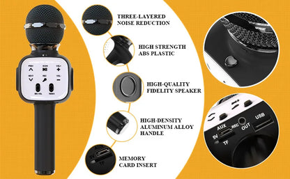 Microphone for Kids Child Microphones Wireless Bluetooth Karaoke Microphone Boys Girls Gift Birthday Thanksgiving Christmas