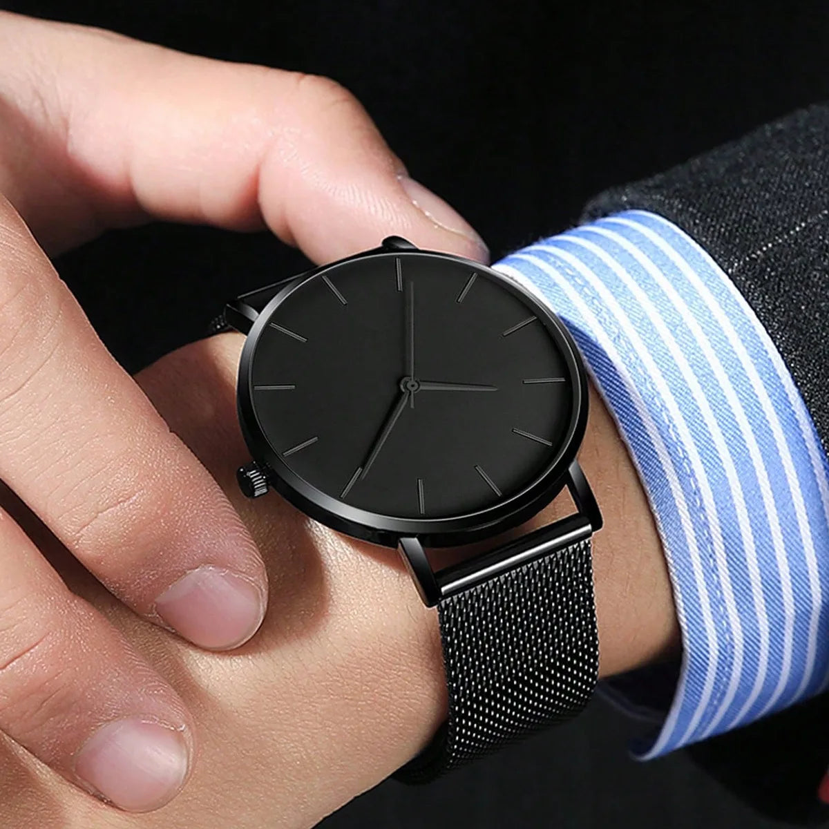 Ultra-thin Fashion Watch Women Luxury Metal Mesh Belt Ladies Quartz Wristwatches Minimalist Elegant Woman Watches reloj mujer