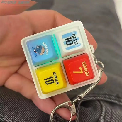 Haaland soccer-themed keychain with siu sound and light-up buttons, toy prank gift, bag charm, fun, best gift