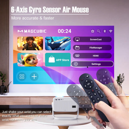 Magcubic Native 1080P 650ANSI 8K Android14 L018 Projector With Auto Keystone Correction Focus Wifi6 BT5.4 Portable Movie Outdoor