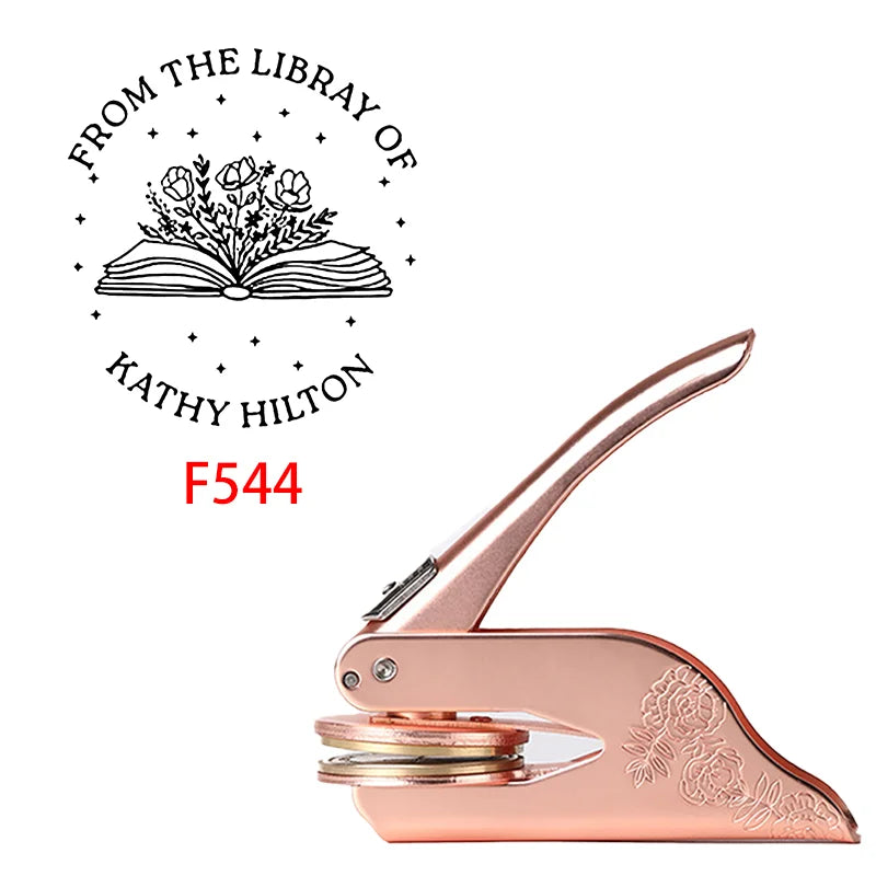 Personalized Book Embossers Custom LOGO Book Embosser Stamps From the Library / Envelope Party Invitation Embossing Stamps DIY